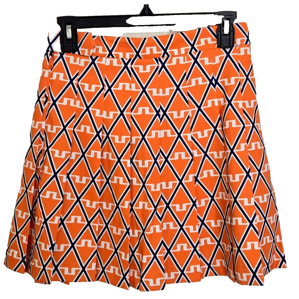 J. Lindeberg Adina Print Skirt Women's S Exduberance Diamond Navy/Orange NWT